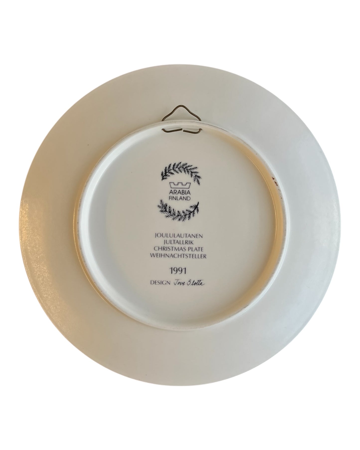 Arabia Christmas 1991 Wall Plate
