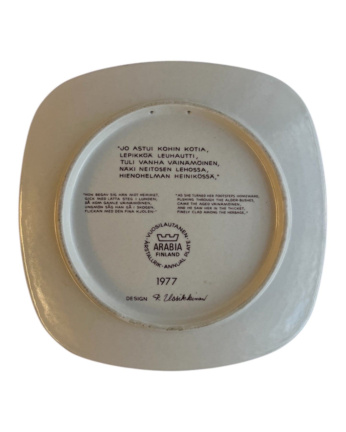 Arabia Kalevala 1977 Wall Plate