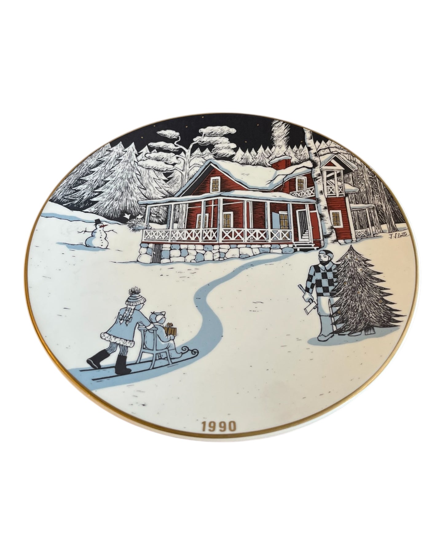 Arabia Christmas 1990 Wall Plate